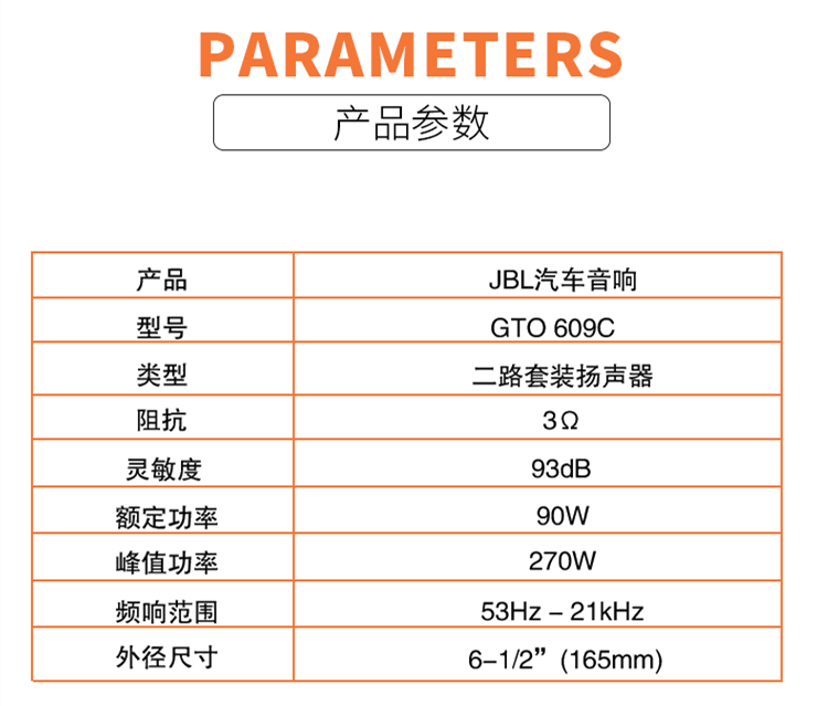 GTO 609C 套裝喇叭 GTO 609C 套裝喇叭
