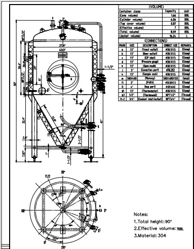 啤酒發(fā)酵罐圖紙--山東豪魯 啤酒發(fā)酵罐圖紙--山東豪魯